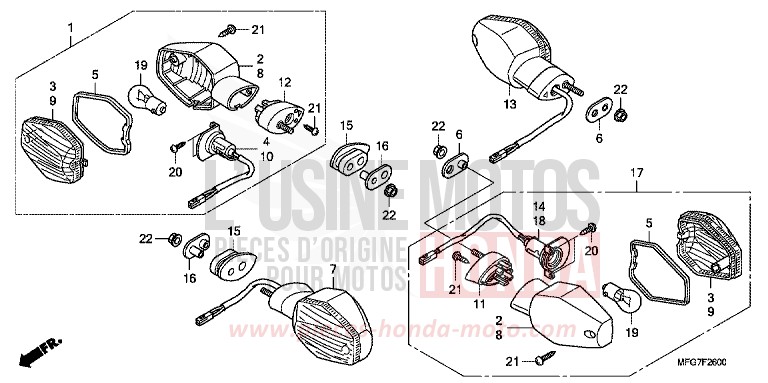 BLINKER von Hornet ABS PEARL NIGHTSTAR BLACK (NHA84) von 2008